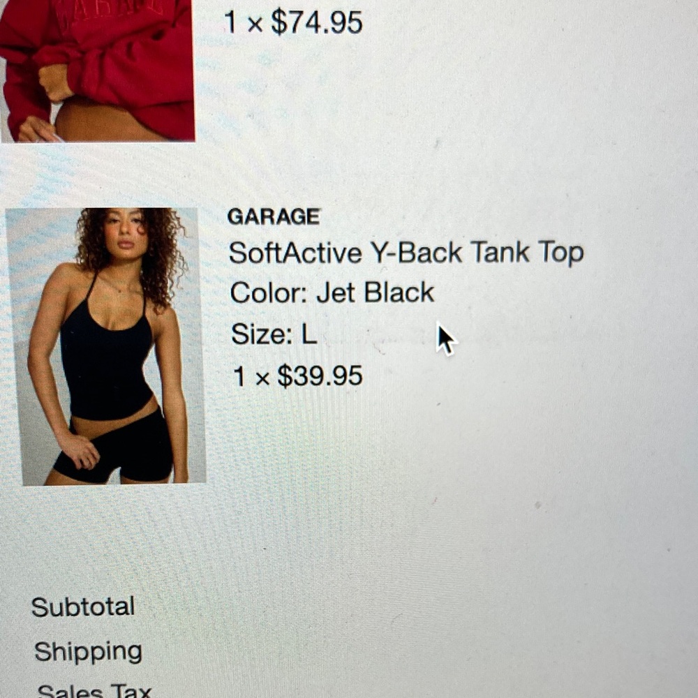 Garage SoftActive Y-Back Tank Top Jet Black Large - Picture 4 of 4